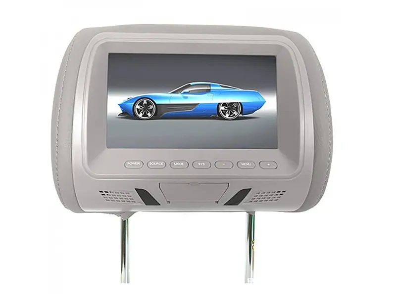 Висококачествен подглавник с LCD-TFT монитор и дистанционно – Сив